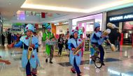 Jugglers performing at Mall of Qatar as part of Qatar Summer Festival 2018. Pic: Abdul Basit / The Peninsula