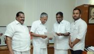 MP Ahammed, Chairman of Malabar Group handing over a cheque yesterday.