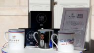 Souvenirs bearing the Elysee Palace logo to launch the presidential brand named ''Elysee Presidence de la Republique'' is seen in the courtyard of the Elysee Palace as part of the European Heritage Days event in Paris, France September 15, 2018. Reuters/G