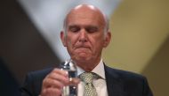 Britain's leader of the Liberal Democrats, Vince Cable delivers his Keynote Speech at the party's annual conference in Brighton, southern England, on September 18, 2018. AFP / Daniel Leal-Olivas 