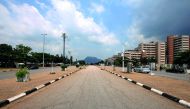 An empty road in front of the Federal Secretariat complex is seen during Nigeria's main unions indefinite nationwide strike, in Abuja, Nigeria September 27, 2018. Reuters/Afolabi Sotunde    
