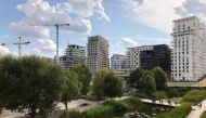 A view of a plant-filled pond in the Martin Luther King park of the Clichy-Batignolles “eco-neighbourhood” in Paris, France, August 31, 2018. Thomson Reuters Foundation/Zoe Tabary