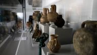 Artifacts are seen on display at Nabu Museum, in Lebanon's el-Heri village, north of Beirut, on September 27, 2018. AFP / JOSEPH EID