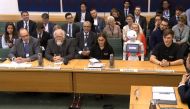 A video grab from footage broadcast by the UK Parliament's Parliamentary Recording Unit (PRU) shows a robot called Pepper attending an Education Select Committee hearing in London on October 16, 2018.  AFP/ PRU