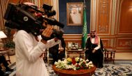 A camerman gets into position as U.S. Secretary of State Mike Pompeo meets with the Saudi Crown Prince Mohammed bin Salman during his visits in Riyadh, Saudi Arabia, October 16, 2018. REUTERS/Leah Millis/Pool