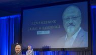 Abrar Omeish speaks during a memorial service for Saudi Journalist Jamal Khashoggi at the Mayflower Hotel on November 2, 2018 in Washington, DC. Zach Gibson/Getty Images/AFP 