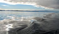 Calm morning seas off Baffin Island, Nunavut, MUST CREDIT: Bloomberg photo by Hugo Miller
