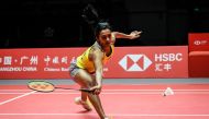 Sindhu Pusarla of India hits a return against Ratchanok Intanon of Thailand during their women's singles semi-final match at the 2018 BWF World Tour Finals badminton competition in Guangzhou in southern China's Guangdong province on December 15, 2018. (AF