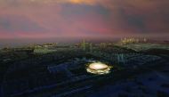 Computer-generated images of the Lusail Stadium.