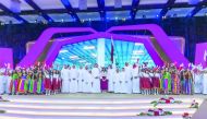 Prime Minister and Interior Minister H E Sheikh Abdullah bin Nasser bin Khalifa Al Thani attending an operetta organised by the Ministry of Education and Higher Education at Katara Cultural Village to mark National Day celebrations, yesterday.