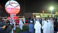 The model of the football during its unveiling at Darb Al Saai Police College pavilion yesterday. Pic: Baher Amin/The Peninsula