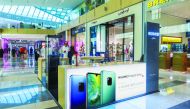 A view of Huawei kiosk at Doha Festival City.