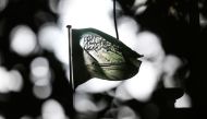 Saudi Arabian flag waves in front of the Saudi consulate in Istanbul, Turkey on November 6, 2018. Elif Öztürk/Anadolu Agency