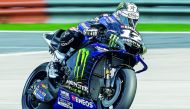 Yamaha Factory Racing's Spanish rider Maverick Vinales steers his bike during the first day of the 2019 MotoGP pre-season testing at the Sepang International Circuit in Sepang on February 6, 2019. AFP / Mohd Rasfan