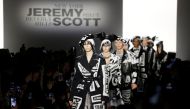 Models present a creation from the Jeremy Scott collection during New York Fashion Week in New York, U.S., February 8, 2019. REUTERS/Gaia Squarci