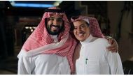 Saudi Crown Prince Mohammed bin Salman (L) and Turki Aldakhil