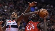 Toronto Raptors forward Pascal Siakam (43) drives to the basket as Washington Wizards guard Bradley Beal (3) defends in the second half at Scotiabank Arena. Dan Hamilton-USA TODAY Sports