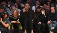 Hall of Fame member and retired NBA player Kareem Abdul-Jabbar attends a game between the Los Angeles Lakers and the New Orleans Pelicans at Staples Center. Mandatory Credit: Jayne Kamin-Oncea-USA TODAY Sports