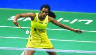 PV Sindhu of India plays a shot against Carolina Marin of Spain during the women’s singles quarter-final of the Singapore Open badminton tournament in Singapore in this April 14, 2017 file picture.