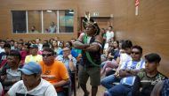 Xipaya indigenous chief Leo Xipaya walks as he waits before a meeting of indigenous leaders of tribes of the Xingu area with representatives of the Brazilian federal government at the Brazilian National Indigenous Foundation (FUNAI) headquarters, in Altam