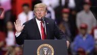 US President Donald Trump speaks to a crowd of supporters at a Make America Great Again rally on April 27, 2019 in Green Bay, Wisconsin. Darren Hauck/AFP