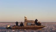 Polar Bear viewing from a boat in Kaktovik, Alaska, United States. Photo taken 7 October 2018. Thomson Reuters Foundation/Max Baring