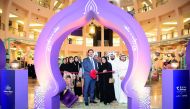 The General Manager of Bedaya Center, Reem Al Sowaidi, and Rony Mourani, General Manager of Al Mana Malls, inaugurate Bedaya Ramadan Bazaar at Al Mirqab Mall on Tuesday. 