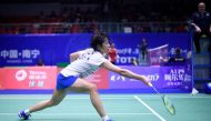 South Korea's An Se-Young hits a return against Taiwan's Tai Tzu-ying during their women's singles match at the 2019 Sudirman Cup world badminton championships in Nanning in China's southern Guangxi region on May 22, 2019. AFP / WANG Zhao