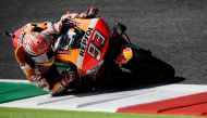 Spain's Marc Marquez rides his Honda during free practice 3 ahead the Italian Moto GP Grand Prix at the Mugello race track on June 1, 2019 in Scarperia e San Piero. / AFP / Filippo MONTEFORTE