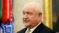 US Secretary of Agriculture Sonny Perdue speaks during an event hosted by US President Donald Trump with workers on 