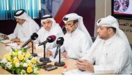 The Assistant Under-Secretary for Evaluation Affairs at the Ministry of Education and Higher Education, Khalid Al Harqan, addressing the press conference.