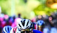 Italy's Elia Viviani reacts as he crosses the finish line at the end of the fourth stage of the 106th edition of the Tour de France cycling race between Reims and Nancy, in Nancy, eastern France, on July 9, 2019. AFP / Jeff Pachoud
