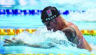 Britain's Adam Peaty competes to win the semi-final of the men's 100m breaststroke event during the swimming competition at the 2019 World Championships at Nambu University Municipal Aquatics Center in Gwangju, South Korea, on July 21, 2019. AFP / Oli Sca