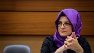 Turkish writer and fiancee of the murdered Saudi journalist Jamal Khashoggi Hatice Cengiz attends a side event during the United Nations Human Rights Council in Geneva on June 25, 2019. (AFP / FABRICE COFFRINI)