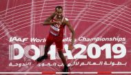 Qatar's Mutaz Essa Barshim reacts after winning gold in Men's High Jump final at World Athletics Championships at Khalifa International Stadium, Doha, Qatar, October 4, 2019. Reuters/Pawel Kopczynski
 