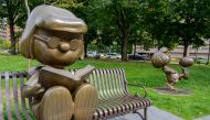 Rice Park is home to several bronze statues, including some Peanuts characters as an ode to St. Paul native Charles Schulz. Photo by Tiffany Clark for The Washington Post.
