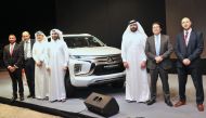 The Deputy CEO of NBK Group, Sheikh Nasser Bin Nawaf Al Thani, with other officials, during the launch of Mitsubishi New Montero Sport 2020 held at QAC Showroom backyard yesterday. Pics: Baher Amin / The Peninsula