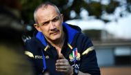 In this file photo taken on January 30, 2018, Italy's rugby national team head coach Conor O'Shea speaks during a interview with AFP, in Rome. / AFP / TIZIANA FABI