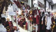 Shops in Souq Waqif stock up souvenirs and gifts for Qatar National Day.
Pic: Qassim Rahmatullah/The Peninsula