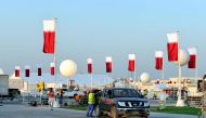 Preparations for this year's Qatar National Day are progressing in full swing at Darb Al Saai. December 3, 2019. Abdul Basit © The Peninsula