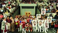 Students from one of the participating schools in the Associated Activities of Qatar National Day, organised by the Ministry of Interior at Lusail Sports Arena, yesterday. Pics: Baher Amin/The Peninsula