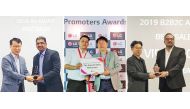 From left: James Lee, LG MEA CEO presents the Best Sales Performance Award for AV to Rajesh Menon, Product Head, Home Entertainment from Video Home; Michael Marquez, Store Manager receiving the second Best Promoter award from Young Hwan Choi, LG MEA GTM H