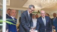 The Ambassador of Italy to Qatar, H E Alessandro Prunas, with other officials opening the Primavera, upscale Italian restaurant, at Al Aziziyah Boutique Hotel.