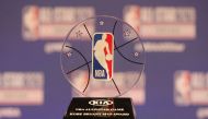 NBA commissioner Adam Silver unveils the Kobe Bryant MVP Award at a press conference during NBA All Star Saturday Night at United Center. Dennis Wierzbicki-USA TODAY Sports