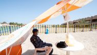 A Kuwait Ministry of Interior Special Forces officer stands guard following coronavirus disease (COVID-19) outbreak at Khairan Resort, used as a quarantine centre in Khairan, Kuwait March 19, 2020. Reuters/Stephanie McGehee