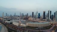 An aerial view shows Kuwait City and the National Assembly Building (Kuwait Parliament), after the country entered virtual lockdown, as a preventive measure against coronavirus disease (COVID-19) in Kuwait City, Kuwait, March 20, 2020. Picture taken March