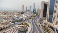 A photo shows empty surroundings of Derveze Square of Kuwait City amid the coronavirus (COVID-19) pandemic in Kuwait on April 01, 2020. ( Jaber Abdulkhaleg - Anadolu