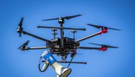 This picture taken on April 4, 2020, shows a drone used by police to control people and to ask them to respect social distances / AFP / ANP / Marcel VAN HOORN