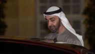 (FILES) In this file photo taken on November 21, 2018 Abu Dhabi Crown Prince Sheikh Mohammed bin Zayed Al Nahyan leaves after a working dinner with the French prime minister at the Hotel de Matignon in Paris. AFP / LUCAS BARIOULET