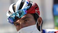 Team Groupama-FDJ rider France's Thibaut Pinot looks on prior to the 2nd stage of the 107th edition of the Tour de France cycling race, 187 km between Nice and Nice, on August 30, 2020. / AFP / POOL / Thibault Camus